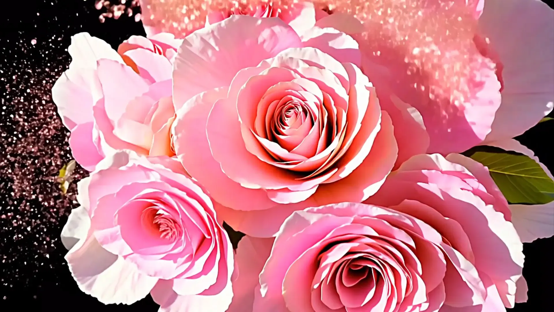 Elegant Rose Bouquet Overlay for Romantic Title Animation